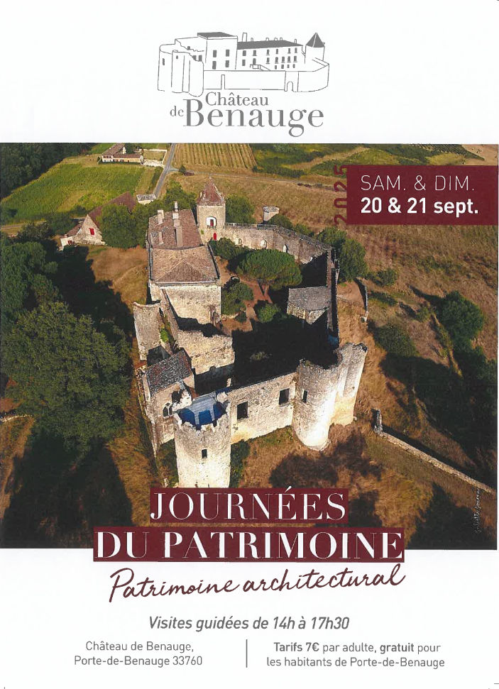 Château de Benauge - Affiche des Journées du Patrimoine 2025